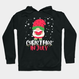 Funny Christmas in July Watermelon Xmas Tree Santa Summer Hoodie